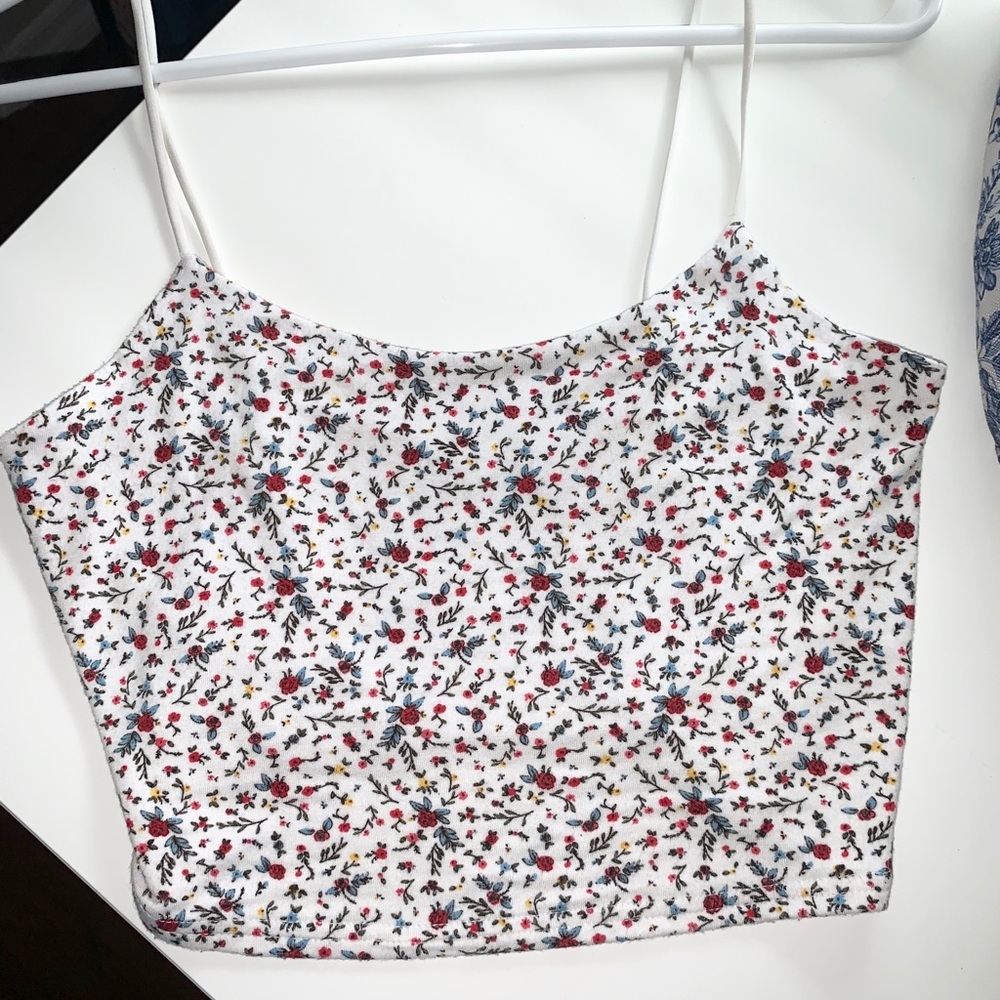 PACSUN floral cropped tank